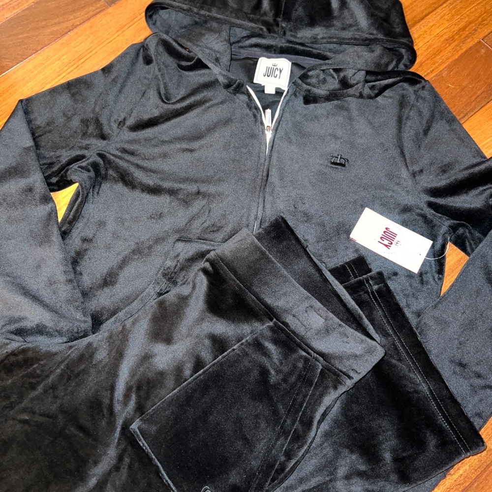Juicy couture velour tracksuit black large set